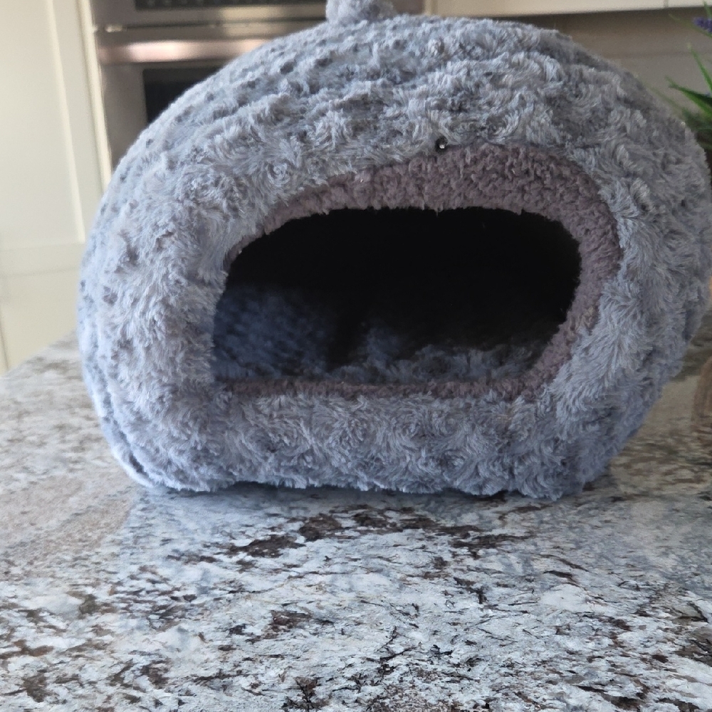 Cozy Gray Cat Cave Bed